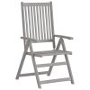 Patio Reclining Chairs with Cushions 8 pcs Gray Acacia Wood
