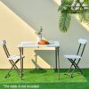 2 Pieces Outdoor Folding Chair Set with Sturdy Frame and Ergonomic Backrest