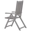 Patio Reclining Chairs with Cushions 8 pcs Gray Acacia Wood