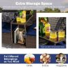 Rattan Patio Conversation Set Cushioned with Glass Table