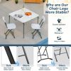 2 Pieces Outdoor Folding Chair Set with Sturdy Frame and Ergonomic Backrest