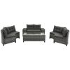 8-pieces Outdoor Wicker Round Sofa Set;  Half-Moon Sectional Sets All Weather;  Curved Sofa Set With Rectangular Coffee Table;  PE Rattan Water-resist