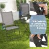 2 Pieces Patio Folding Chairs with Armrests for Deck Garden Yard