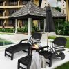 Adjustable Patio Sun Lounger with Weather Resistant Wheels