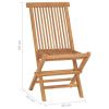 Folding Patio Chairs 2 pcs Solid Teak Wood